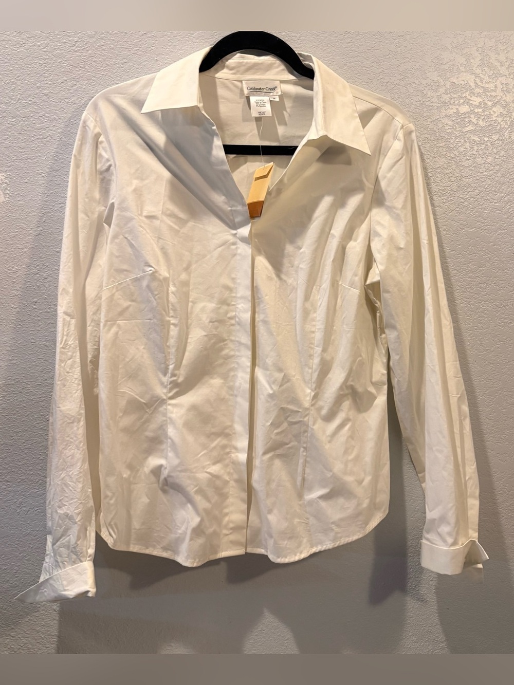 Coldwater Creek Ivory Button-Up Blouse, Size M, NWT